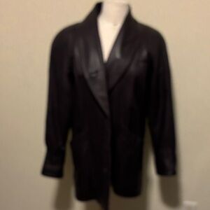 Vintage The Olde Hide House Women's Purple Leather Jacket Size Small